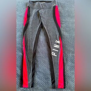 Victoria's Secret PINK Women's Grey and Pink Leggings